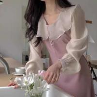Elegante Vestido de Manga Larga Estilo Francés Vintage con Volantes Chic dulce Templamento - details 12