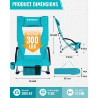 Silla de Playa Plegable Ligera Carga Max 180kg Asiento Inferior con Respaldo Alto - details 1