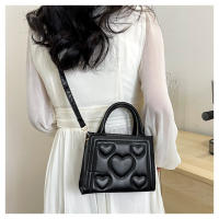 1 bolso elegante de color sólido para mujer con correa desmontable - Diseño con patrón de corazón, perfecto para regalo del Día de San Valentín, disponible en magenta, blanco, negro, verde, amarillo - details 20