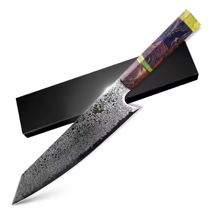 Cuchillo de Damasco 8 pulgadas para Cocina Estilo Japonés VG10 Acero Inoxidable 67 capas Mango Ergonómico - 1