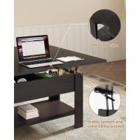 Mesa de Centro Regulable en Altura, Almacenamiento Oculto, 3 en 1, Multifunción, Mesa de Salón, Mesa de Café, Compartimento Abierto, Mesa de Comedor, para Salón, Oficina, Blanco - details 18