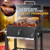 Parrilla de Carbón Grande con Carrito Asador BBQ de Acero Inoxidable con Termómetro - details 1