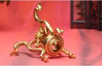 Rueda de Cobre Puro Tripod de Mano Base de Loto de Oro Magia Tantrismo Oferta Especial - details 11
