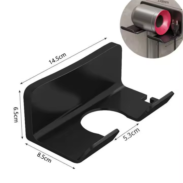 Soporte para el cabello, soporte de pared para baño no perforado, plástico para aire acondicionado, soporte para secador de pelo - 1