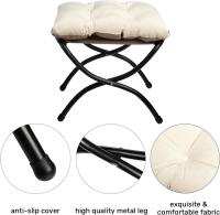 Sillón de lectura para dormitorio, tejido impermeable, cómodo, sillón de salón, silla de metal, gris - details 5