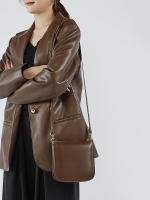 Bolso de Cuero Genuino para Mujer: Bandolera, Bolso para Teléfono y Cubo - details 5