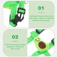 Juego de tirantes para mascotas pequeñas, conjunto de correas de conejo, erizo, aguacate, poliéster - details 4