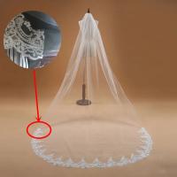 Voile Mariage 3M una capa borde de encaje blanco marfil velo de novia catedral velo de novia largo accesorios de boda baratos - details 4