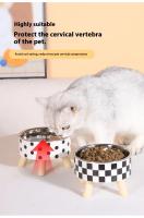 Cuenco para perros y gatos con lunares a cuadros de acero inoxidable antideslizante fácil de limpiar para interiores y exteriores - details 4