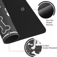 Alfombrilla absorbente rápida para comida de perros y gatos, alfombrilla para perros bebé con soporte de goma, accesorios para mascotas, negro, alfombrilla para suelo de mascotas, gatos, perros, alimentación, prueba de salpicaduras, absorbente y de seca - details 1