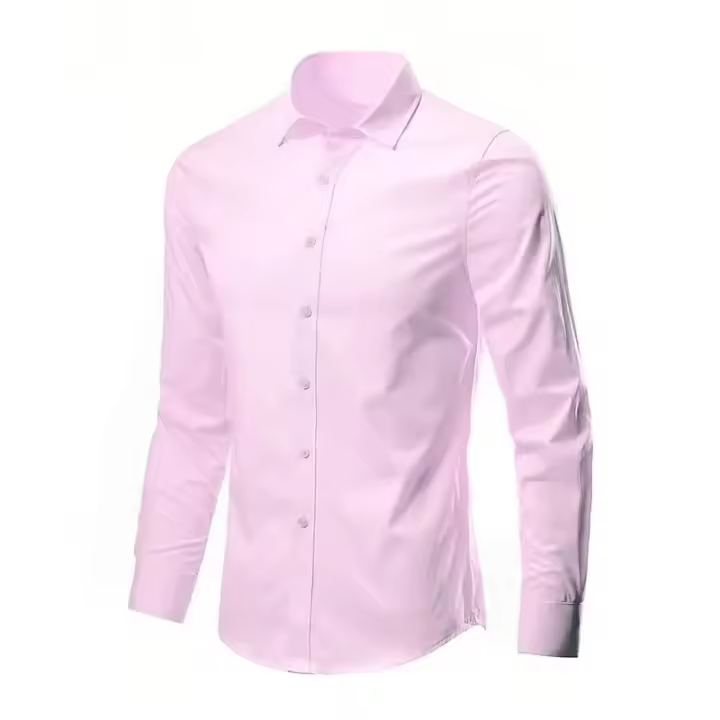 Camisa de vestir para hombre elástica primavera otoño manga larga antiarrugas planchado libre negocios sin bolsillo suave moda suave delgado - 1