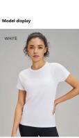 Camiseta deportiva de manga corta de secado rápido de diez colores, sudadera para mujer, ropa de Fitness transpirable, Top de manga corta para Yoga de Color sólido - details 1
