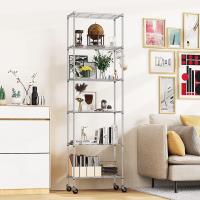 Estantería de Alambre de 6 Niveles con Ruedas Altura Ajustable, Resistente, Ideal para Baño, Cocina, Garaje, Dormitorio Color Plateado - details 6