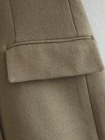 TRAFZA-traje elegante de manga larga para mujer, traje con cuello, Bolsillo falso, decorado, Color sólido, estilo callejero, prendas de vestir exteriores informales - details 44