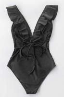 Bañador para Mujer Volante Cuello en V Fruncido Traje de Baño de Una Pieza - details 33