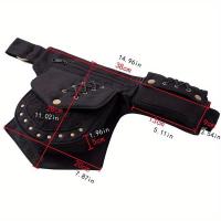 1 pieza de estilo Punk para hombre y mujer, cubierta de riñón negra Simple, soporte para teléfono móvil, tarjetas y llaves, bolsa Vie para ciclismo para hombre y mujer - details 6