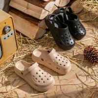 Zuecos de plataforma calados para mujer, sandalias de playa antideslizantes de verano 2025, zapatillas de suela gruesa a la moda para mujer, calzado para jardín Eva - details 3