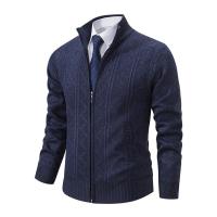Chaqueta gruesa para hombre, cárdigan de punto con cuello levantado, cálido, para otoño e invierno - details 2