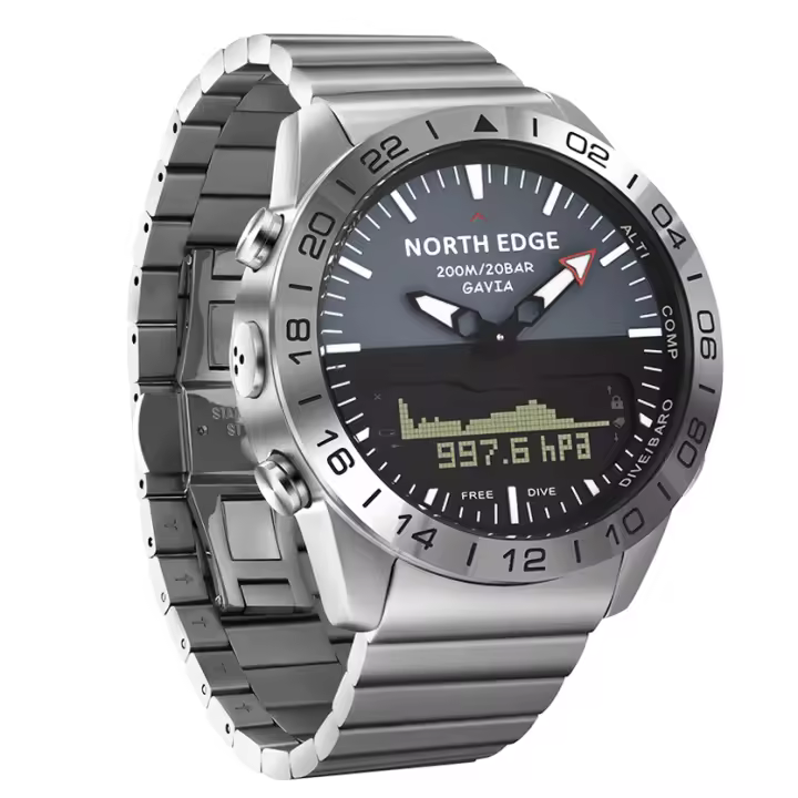 NORTH EDGE GAVIA reloj de buceo multifuncional para hombres brújula barómetro - 1