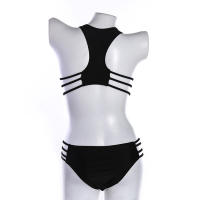 Traje de Baño de Tela Adhesiva de Una Pieza Floral Monokini sin Espalda de Corte Alto - details 15
