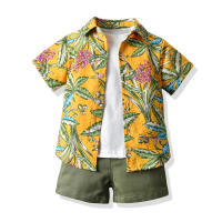 Ropa de verano para niños, camisas de manga corta estampadas, camisetas para bebés, conjunto informal de tres piezas, festival del Agua con salpicaduras - details 14