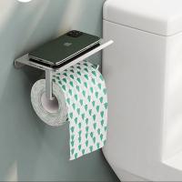 Soporte de papel higiénico de aleación de aluminio, estante con bandeja, accesorios de baño, colgante de pared para cocina, portarrollos de papel higiénico sin perforaciones - details 3