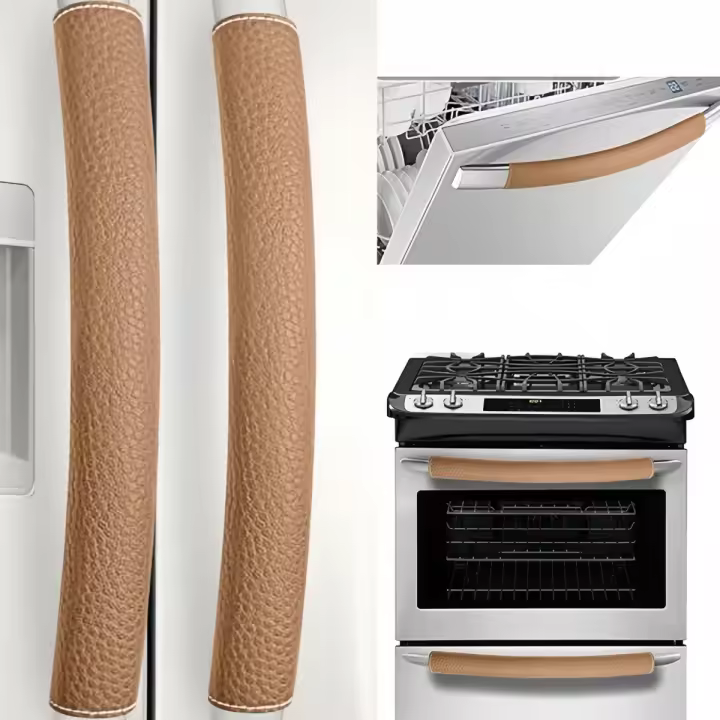 Protectores de Manija de Puerta Deslizante de Refrigerador de Cuero Sintético Pareja - 1