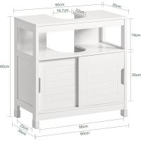 Armario de Baño de Suelo 1 Estante y 2 Puertas Correderas Blanco 60 x 30 x 60 cm - details 2