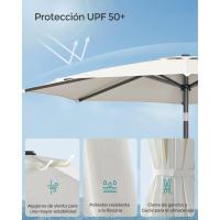 Sombrilla de Jardín 300 cm, UPF 50+, Parasol, 30 ° de Inclinación en dos Direcciones, con , para Patio, Terraza, , Piscina, sin Base, Beige GPU30BE - details 4