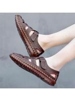 Sandalias romanas de cuero genuino para hombre, zapatos informales de negocios, zapatillas para vadear en la playa al aire libre, talla grande 38-47 - details 6