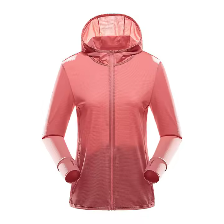 Chaqueta protectora con capucha para mujer, Sudadera ligera de manga larga con cremallera completa, protección solar para correr al aire libre y ciclismo - 1