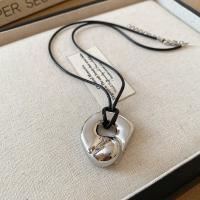 Collar con colgante geométrico en forma de U grande Punk para mujer y hombre, cadena larga ajustable de cuero con forma de herradura para suéter, collares, joyería - details 16
