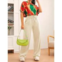 Pantalones de cintura alta y pierna ancha para mujer, pantalones holgados de calidad con cordón, primavera y otoño - details 10