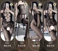 Lencería Sexy para mujer, medias de cuerpo completo, ropa de malla exótica, mono transparente, juguetes de peluche con entrepierna abierta, TRE para mujer y - details 4