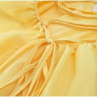 Vestido de Playa de Cintura Alta con Volantes Vestido de Vacaciones para Mujeres con Encaje de Verano con Espalda Descubierta - details 3