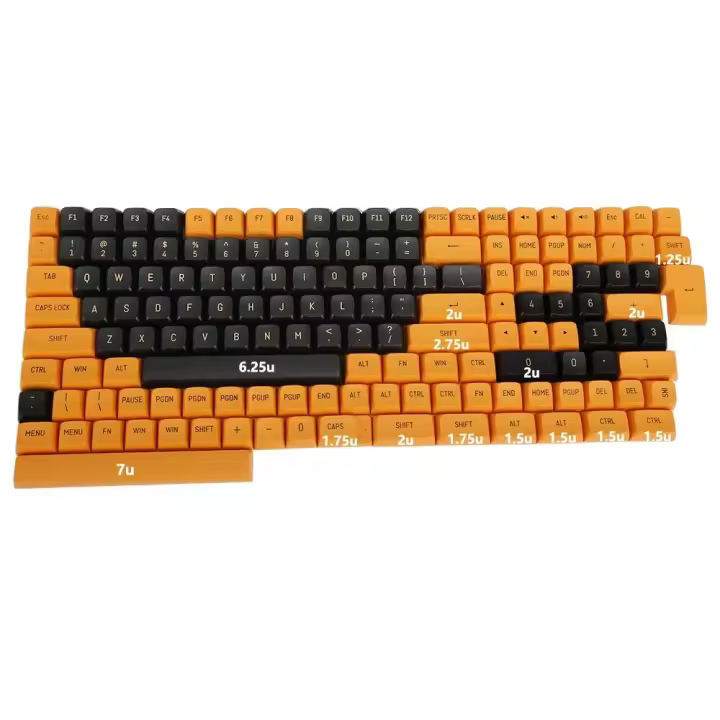 Teclas G de doble disparo CSA, accesorio para Teclado mecánico de Gaming MX, color negro y naranja, 150 teclas, perfil PBT - 1