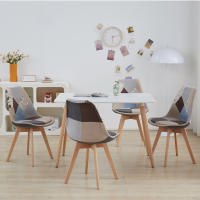 EGOONM-Sillas de comedor modernas con patas de madera maciza, muebles para el hogar, sillas de Bar, ocio, oficina, Patchwork, 4 piezas por juego - details 15