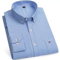 Camisa de manga larga para hombre de primavera y otoño 100% algodón Oxford Stripe Home Casual Large 5XL-6XL-7XL - details 4