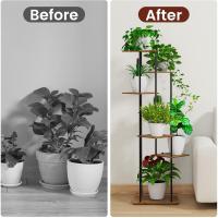 8 Niveles 131cm Estante para Plantas de Madera y Metal Estante de Esquina para Múltiples Macetas Soporte para Plantas Interior Adecuado para Exterior, Balcón, Sala, Oficina, Negro - details 11