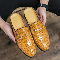 Sandalias con diseño de piedra sintética para hombre, zapatos con hebilla de herradura, tacón versátil, a la moda - details 1