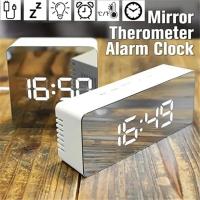 Reloj despertador Digital con función de atenuación de temperatura para dormitorio, oficina, batería de viaje y espejo LED alimentado por USB - details 1