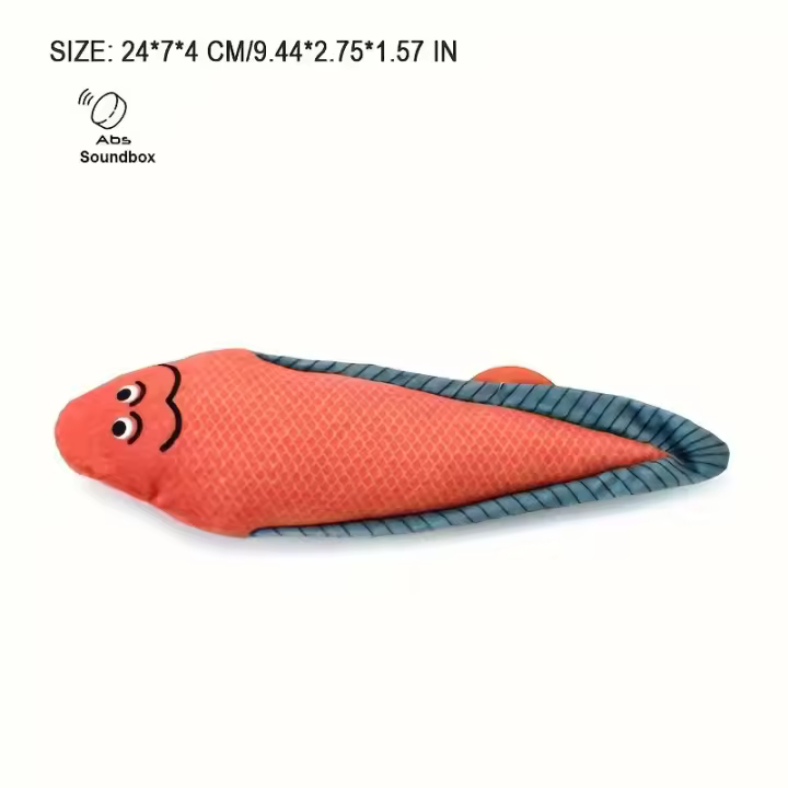 Juguete realista para gatos y peces, juguete interactivo de peluche para masticar con sonido, a prueba de mordeduras para gatos y gatitos, estimula el juego, 1 ud. - 1