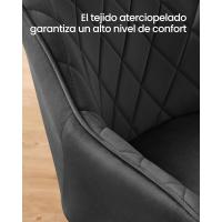 Silla de Comedor de Terciopelo Silla de Cocina con Respaldar Carga Máx. 120 kg Patas de Metal - details 5