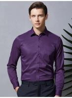Camisa de manga larga para hombre, vestido informal elegante con botones, color liso en blanco y negro, elástico, a la moda, novedad de 2024 - details 2