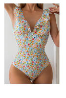 Nuevo traje de baño de una pieza con estampado de moda, personalidad, cintura ajustada, oculta la barriga, traje de baño adelgazante para mujer - details 11