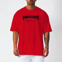 Oversized Loose Print Dropped Shoulder Clothing Men Casual Short Sleeve Workout Tops Summer Mesh Quick Dry Gym Fitness T-shirt - details 14
