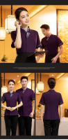 Ropa de trabajo para camarero de hotel, uniforme de manga corta para restaurante chino, comedor, club, servicio de limpieza de habitación de hotel, verano, mujer - details 15