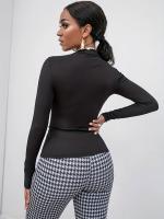 La nueva camiseta acanalada del punto, camiseta caliente del diamante del cráneo de la moda remata para las mujeres - details 4