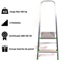 Escalera de Tijera Plegable, Marca Española. Escalera de Aluminio, 5 peldaños, con Gancho de Pared, Multiusos, Antideslizante, Ligera y Resistente, Escalera Doméstica, Fácil Transporte - details 16