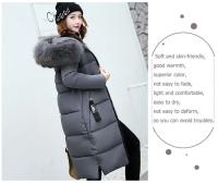 Abrigo de plumón para mujer, chaqueta de invierno con cuello de piel grande, chaqueta gruesa ajustada, Chaqueta de algodón con capucha a la moda, chaqueta larga de invierno para mujer - details 18